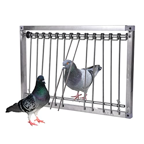 1PC Bird Cages Pigeon Trap Door Stainless Steel Wire Bars Frame Entrance U-Trap for Pigeon Birds House Door (39 * 26 cm) | Stainless Steel Wire Frame Entrance for Pigeon House Doors, Secure U Trap Design Helps Capture and Manage Bird Entry - size: 15.4"L