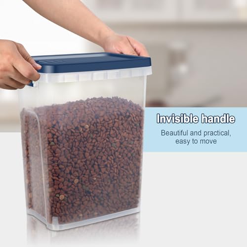 5-7Lbs Dog Cat Storage Container with Airtight Lids, With Locking Lids Plastic Bin PBA-Free for Pet food, Rice, Rice, Oatmeal, Bird Seeds, Flour, Dried Fruits, Easy to Carry and Clean-Cool Blue - color: Cool Blue (5L-1Pack)