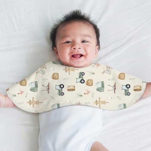 SmoothNovelty 5 Pack Farm Animals Baby Burp Cloths Soft Absorbent Burping Rags for Newborns 19"x9" Spit up Cloths for Boy Girl Newborn Baby Shower Registry Gifts Set Nursery Decor - style: Farm Animals