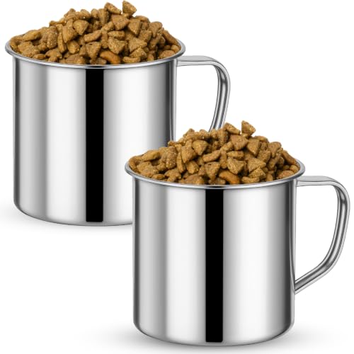 2 Pcs Dog Food Scoop 2 Cup,304 Stainless Steel Dog Food Measuring Cup,2 Cup Scoop for Dogs, Cats, Birds & Rabbits - size: 2 CUP