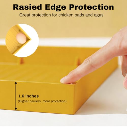 Silicone Chicken Nesting Box Mat, Large Holder Tray for 13"x13" Nest Pads, Reusable & Washable Pad for Large Nesting Box, Coop Accessories, Shelf, Egg Storage, Chickens Supplies. - color: Yellow