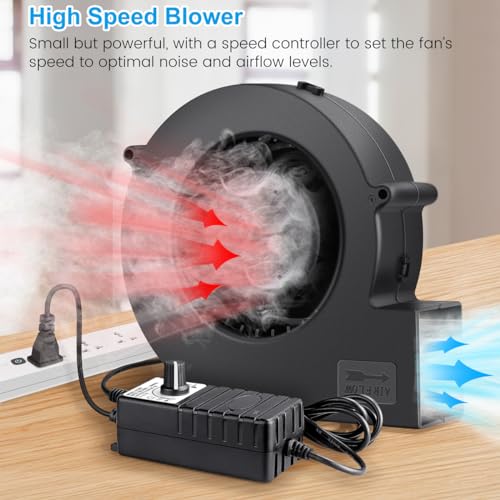 GDSTIME 140mm x 40mm Variable Speed Blower Fan, 110V 120V AC Powered 1440 | 12VDC Brushless Motor, Squirrel Cage Blowers, Small Powerful Centrifugal Fans, for DIY Projects Cooling Exhaust Ventilation - size: 140x40mm