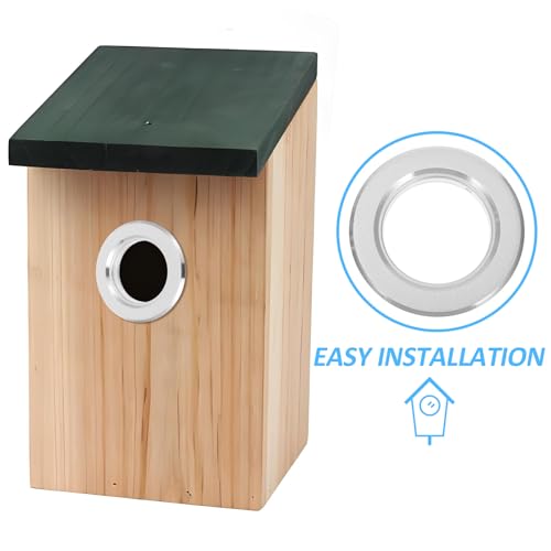 BESPORTBLE Birds House Predator Guards - Set of 10 Stainless Steel Birds House Rings Metal Birdhouse Guards, Birds House Hole Protector Guards - Protects The Entry Hole (5.5 cm Opening)