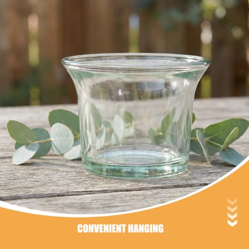 BESPORTBLE 4 Pack Oriole Feeder Replacement Cups Glass Bird Feeder Bowls for Outdoor Hanging Weather-Resistant Hanging Glass Bird Cups for Garden Patio Balcony 2.48 X 1.77 X 1.77 in