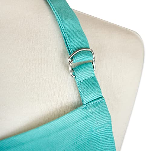 DII Everyday Basic Kitchen Collection - color: Aqua, size: Regular Size Chef Apron