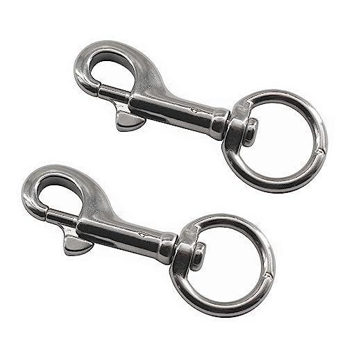 （2 Pieces) 120mm Swivel Eye Snap Hooks 316 Stainless Steel Marine Grade Single Ended Trigger Chain Clip for Dog Leash,Key Chain,Boat Ropes and Cages - color: 120mm