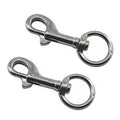 （2 Pieces) 98mm Swivel Eye Snap Hooks 316 Stainless Steel Marine Grade Single Ended Trigger Chain Clip for Dog Leash,Key Chain,Boat Ropes and Cages - color: 98mm