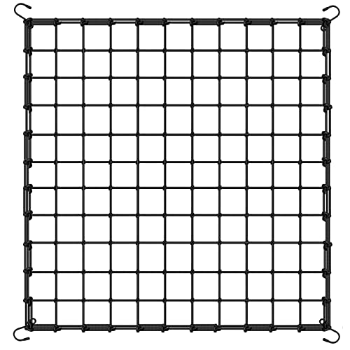 BSTPCOO 2 Pack 4x4 Trellis Netting for 4x4/8x4 Grow Tent, Elastic Scrog Net | Heavy Duty Plant Net with Hooks, Flexible Trellis Net Support for Hydroponics, Outdoor Climbing Plant - size: 3.5" Mesh-4 X 4 FT-2P