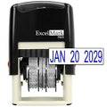 ExcelMark 7820 Self-Inking Rubber Date Stamp – Great for Shipping, Receiving, Expiration and Due Dates (Blue Ink) - color: Blue Ink