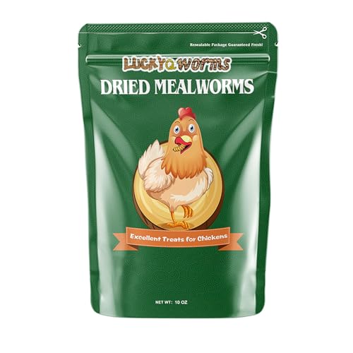 10oz Dried Mealworms for Chickens Duck High Protein Birds Treat | Worms Raised on a Clean Natural Diet, Hand Inspected Animal Feed Snacks for Turtles, Fish, Hamsters, Hedgehogs, Reptiles - size: 10 Ounce (Pack of 1), style: Mealworms