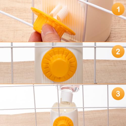 Jingmore 4 Pcs No Mess Small Bird Feeder Parakeet Water Dispenser Set Automatic Clear Parakeet Feeder Acrylic Watered Cage Accessories for Canary Budgie Lovebirds Finches(White) - color: White