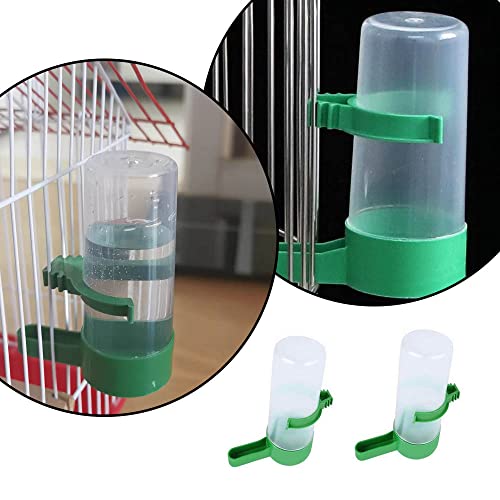 4 Pcs Bebederos para Pajaritos Parakeet Water Dispenser Automatic No Leak | Durable plastic no-leak design for cockatiel budgie lovebird parrot cage. Auto waterer, transparent shell, easy clamp mount.