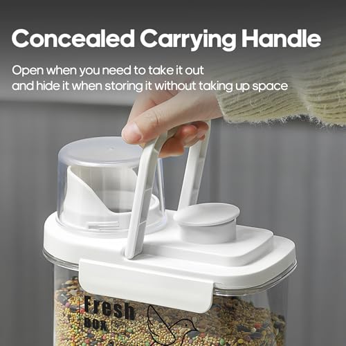 3 Qt/2.8 L Bird Seed Storage Container with Lids Airtight Measuring Cup, Bird Seed Dispenser Pet Food Container Are Used to Store Bird Food, Chicken Feed BPA Free (2.8L, White) - color: 2.8L/White