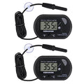 2Pack Digital Aquarium Thermometer with Large LCD Display, Reptile Thermometer for Vehicle, Terrarium, Fish Tank, Refrigerator