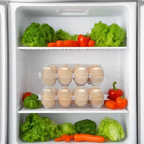 100-Pack of 12-Count Plastic Egg Cartons – Bulk Clear Reusable Egg Containers Holds Chicken Eggs | Eggs 12 Count,Egg Cartons Cheap Bulk,Suitable for farms, markets and families.