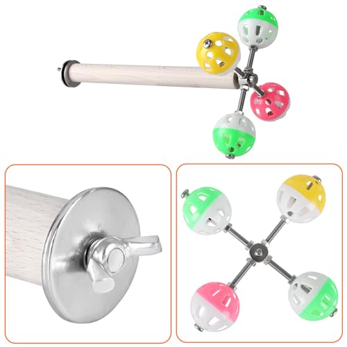 Teniinet Stand Perch Toy with Rotating Balls for Birds, 1Pcs | For Birds, Parakeets, Budgies, Cockatiels, Parrots, Budgerigars, Conures, Parrotlets, Ringnecks, Lovebirds