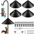 4 Sets 18 Inches Squirrel Baffle for Bird Feeder Pole, Outside Pole Mount House Guard Bird Feeder Baffle for Shepherd's Hook, Preventing from Squirrels, Raccoons(Black) - color: Black