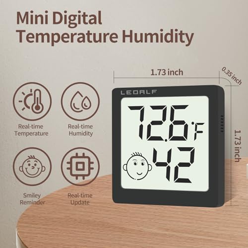 Mini Humidity Meter Hygrometer 6 Pack Room Thermometer Indoor Digital Temperature and Humidity Monitor (Black) - style: Style A-Black-6pcs