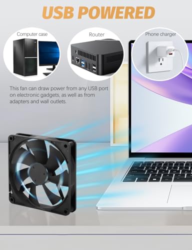 140mm USB Computer Fan with Speed Controller 5V PC Cooler | 14025 Computer Case Fan with 3 Speed Degree for DVR Receiver PlayStation Xbox AV Cabinet Game Console - style: 140mm x1