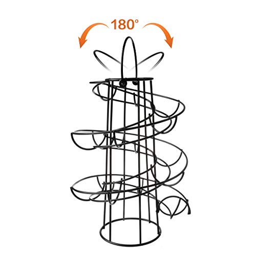 Egg Skelter Deluxe Modern Spiraling Dispenser Rack - Freestanding Wire Chicken Egg Storage Organizer Display Holder Basket for Countertop Kitchen,Black - color: Black