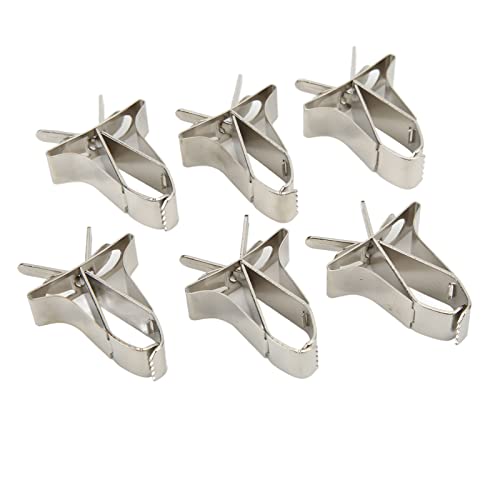 Jeanoko 6pcs Food Clips, Durable Stainless Steel Bird Cage Feeders for Vegetables and Fruits for Budgies and Cockatiels
