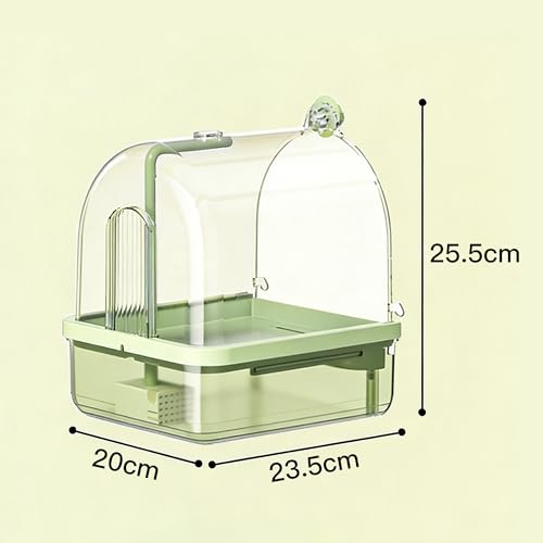 Automatic Bird Bath for Cage – Indoor Parakeet Bath with Pump, Bird Shower with 2 Running Water Modes, Bird Cage Accessory for Pet Birds, Conure, Budgie, Cockatiel (Green)