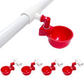 Chicken Water Cups for PVC with Tee (4 Pack), Automatic Chicken Waterer Kit for Poultry, DIY PVC Water Feeder for Chicken/Duck/Quail/Turkey - size: 4-Pack