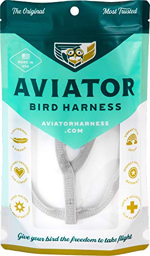 THE Aviator Bird Harness and Leash, Silver, X-Large - color: Silver, size: X-Large