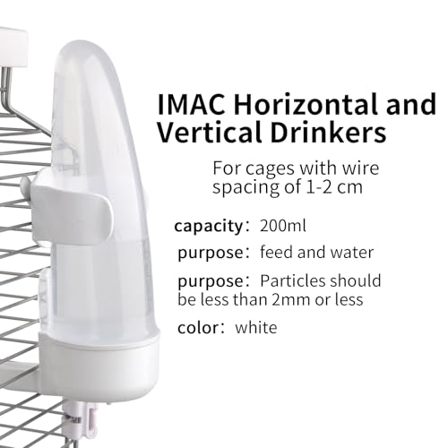 Bird Feeder Automatic Bird Water Dispenser Set for Cage No Mess Parakeet Cage Water Dispenser PP Material, 200ml/6.8fl oz (2PCS) | Durable shatter-resistant plastic, tool-free setup, easy daily cleaning, suits parakeets finches canaries