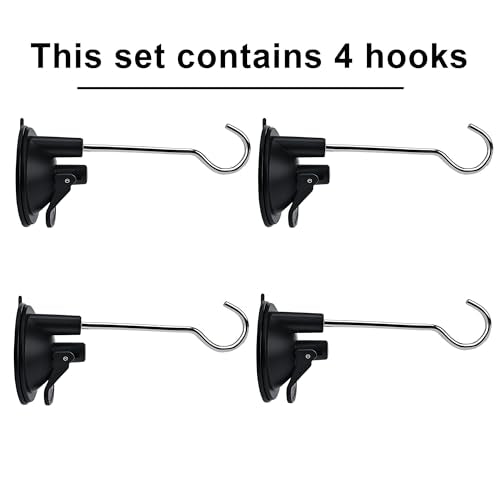 4pcs Window Suction Hooks for Bird Feeders - Compatible with Hummingbird Feeders and Plant Hooks, Featuring Extra-Strong Drip-Glue Suction Cups