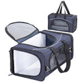 Petsfit Airline Approved Pet Carrier for Small Dogs & Cats, 19x9x12 TSA Approved Carrier, with Removable Dual-Sided Padding (2-Way Placement) - Fits Under Most Airplane Seats, Escape Proof (Navy) - color: Navy, size: 19.0"L x 9.0"W x 12.0"H
