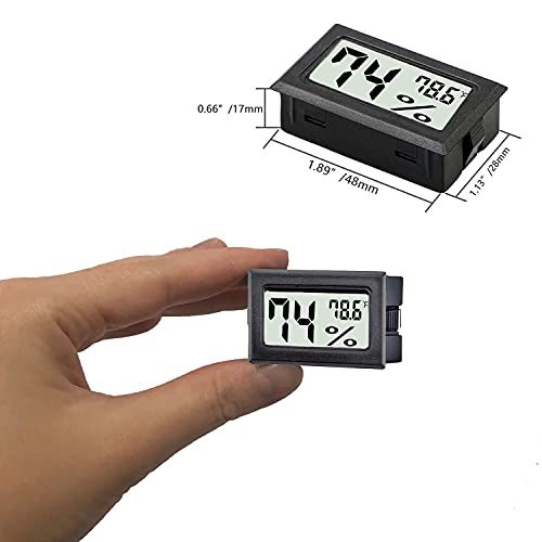 6 Pack Mini Digital Thermometer Hygrometer,Indoor Temperature and Humidity Gauge Meter Monitor Fahrenheit (℉) for Home,Greenhouse,Jars