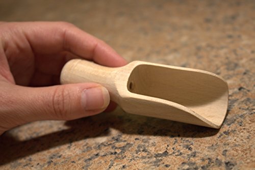 3pcs Multipurpose Wooden Scoops - Wood Salt and Spice Scoops - Rustic Bath Salt Scoop - Wooden Seed Scoop - 4" / 10cm Natural Beech Wood - size: 4" / 10cm