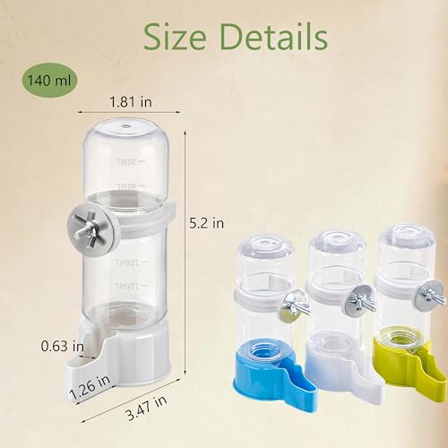 Automatic Bird Water Dispenser, Gravity Water Bowl & Bird Cage Feeder, Easy to Clean & Fits Most Cages – Bebederos para Pajaritos for Parakeet Cockatiel Budgie