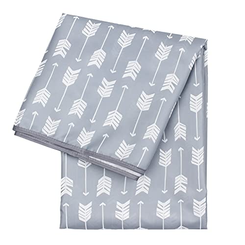 Bumkins Baby Splat Mat for Under High Chair, Babies Toddlers Eating Mess Mat, Waterproof Reusable Cloth for Arts and Crafts, Playtime Mat for Kids, Floors or Tables, Fabric 42inx42in, Gray Arrows - color: A5 Gray Arrows