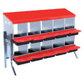 GarveeHome 2-Tier Chicken Nesting Box, 10 Compartment Metal Chicken Laying Boxes with Waterproof Roof ＆ Removable Trays for Hens, Poultry，Easy Egg Collection - color: Red, size: 10 holes with legs