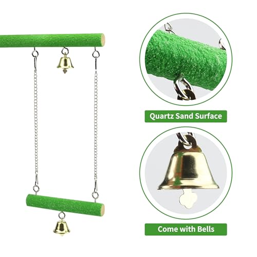 Bird Perches for Cage Wood Parrot Perch Stand Swing | Natural Wood Platform Bird Swing Bird Perch Stand Paw Grinding Stick for Parakeet Cockatiels Lovebirds Cage Accessories