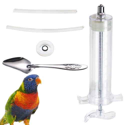 Baby Bird Feeding Syringe Set, Small Pet Parrot Feeding Tubes for Birds, Hand Feeding Tubes Kit Parrot Feeder Food Feeding & Watering Supplies for Small Pet Baby Birds (100ML) - color: 100ML