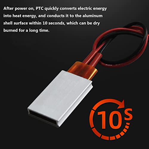 2PCS PTC Heating Element AC/DC 110V 220C Insulated Ceramic Heaters Plate | PTCYIDU Electric Constant Temperature Thermostatic Heaters Plate Aluminum Shell Fast Heating Tools for Small Room Space Use - color: 110V-220C