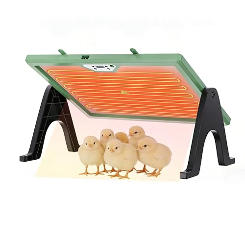 Chick Brooder Heater Plate with Digital Temperature Control, Chicken Coop Heater for Chicks & Ducklings, LED Display, Remote Control, Adjustable Angle, 86°F–167°F Heating Plate - color: Green