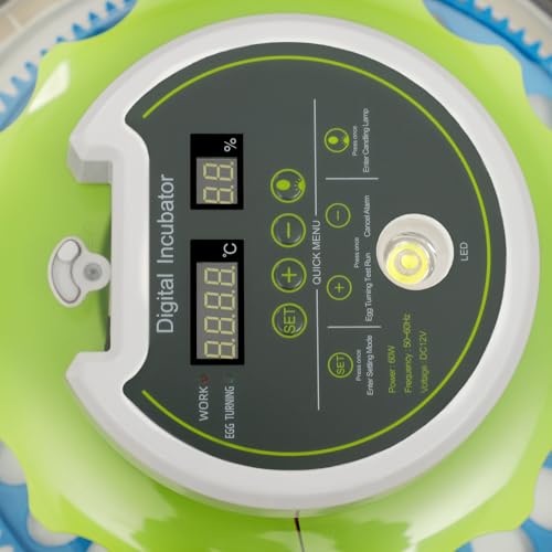 60 Quail Chicken Egg Incubator for Hatching Eggs, Small Poultry Incubators | with Automatic Egg Turning and Built-In Led Light, Auto Temp & Humidity Control, for Partridge Parrot Pigeon, for home farm - size: 60 Unites