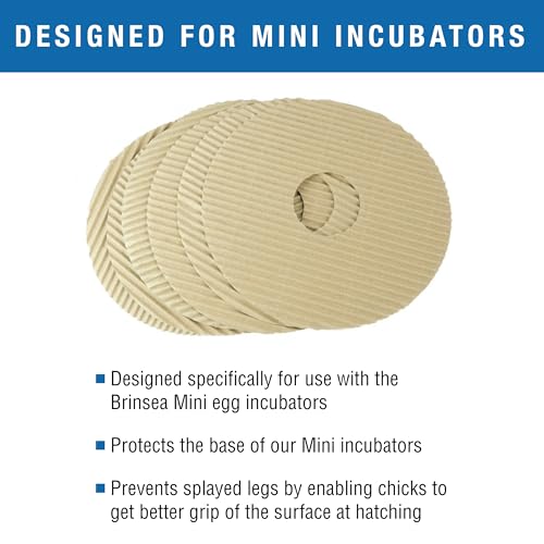 Brinsea Cardboard Hatching Mat for Mini Egg Incubators, Pack of 6 | Authentic Brinsea Mini II Incubators liner; textured, disposable floor covering helps chicks grip safely during hatching - size: Mini, 7 Eggs