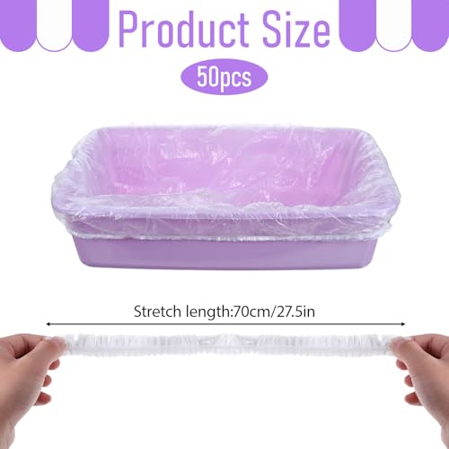 50 PCS Disposable Plastic Cage Liners, Small Animals Leak Proof Toilet Film Litter Pan Bags Film Litter Box Liner for Rabbits, Guinea Pigs, Chinchillas, Hedgehogs, Birds