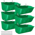 Hanging Chicken Feeders,Duck Feeder Waterer,Small Feed Trough 1.3 Quart 6 Pack,Hanging Fence Feed Trough for Poultry,Green - color: Green, size: 1.3 Quart (6 Pack)