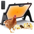 180W Smart Brooder Heat Plate with Remote - Dual-Sided Brooder Plate, 4 Timer Modes, Night Light, LED Temp Display & Adjustable Stand for Winter Warmth (Charcoal Black) - color: Charcoal Black