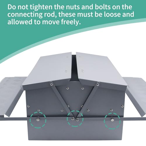 Automatic Chicken Feeder Treadle Poultry Feeding Trough Plastic Spraying Steel 25lb No Spill for Roosters Duck Goose and Turkey