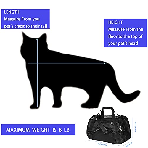 MuchL Pet Carrier Soft-Sided Carriers for Cat Carriers Dog Carrier for Small Medium Cats Dogs Puppies Pet Carrier Airline Approved Cat Dog Pet Travel Carrier (Medium,Black) - color: Medium-Black