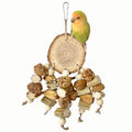 Natural Bird Toys - Chew Toys for Parrot, Cage Accessories- Wooden Stand for Parakeet, Parrot, Cockatiel, Budgie, Conures - Bird Foraging Toys for Small and Medium Size Birds