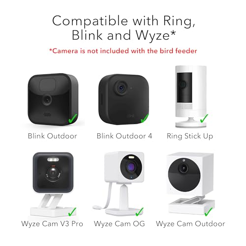 Wasserstein Bird Feeder Camera Case Compatible with Blink, Wyze & Ring Security Cameras Including Blink Outdoor 4, Wyze Cam OG & Ring Stick Up Camera (Camera NOT Included)