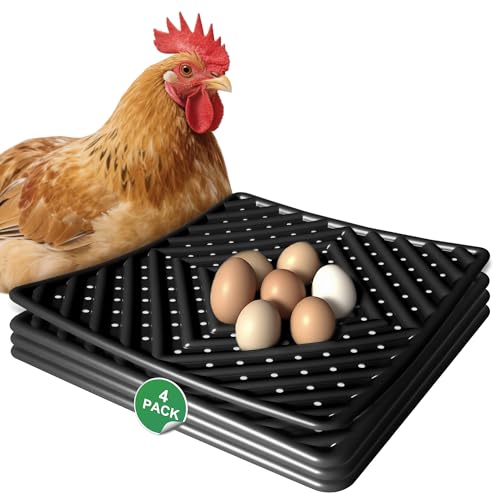 Nesting Pads for Chicken Coop - Chicken Nesting Pads for Laying Eggs 4 Pack, Washable & Reusable Chicken Coop Accessories, Black